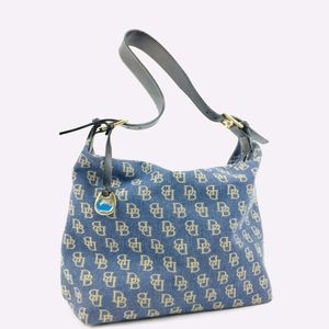 NWOT Dooney & Bourke Blue Signature Denim Hobo Bag